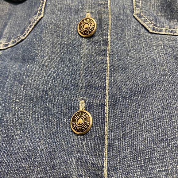 Vintage Moschino Jeans Women's Denim Dress Size 6 Belted Mini Y2K 90s Designer - Picture 5 of 12